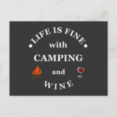 Leuke camping- en wijnuitspraken briefkaart (Voorkant)