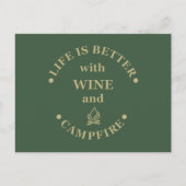 Leuke camping- en wijnuitspraken briefkaart (Voorkant)