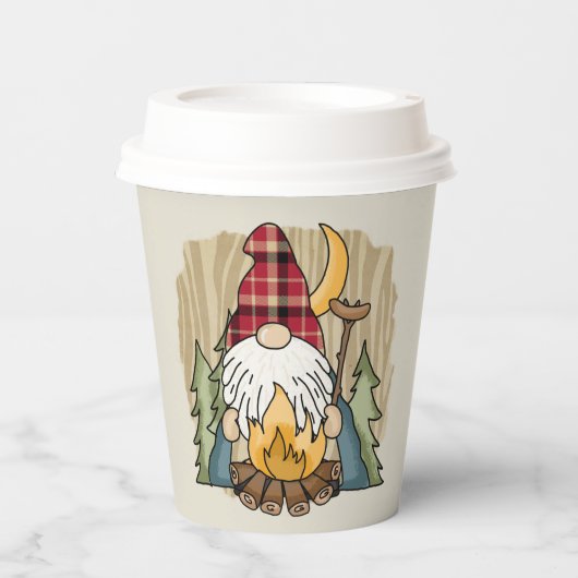 Leuke Camping Wiener Roast Gnoom Papieren Bekers (Voorkant)