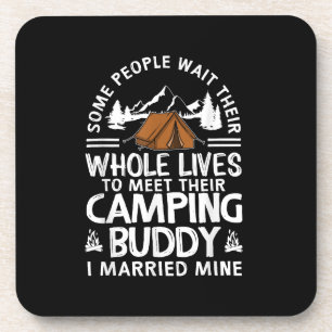 Leuke campingmaatjes cadeau voor mannen vrouwen gr bier onderzetter
