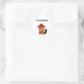 Leuke Canada Bever met esdoornblad Licht-Kleur Ronde Sticker (Tas)