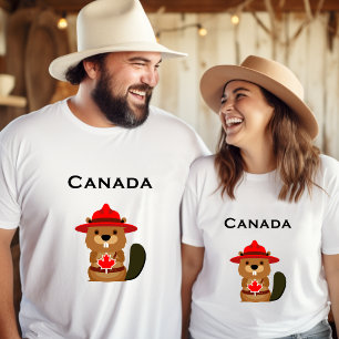 Leuke Canada Bever met esdoornblad Licht-Kleur T-shirt