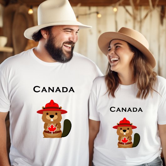 Leuke Canada Bever met esdoornblad Licht-Kleur T-shirt