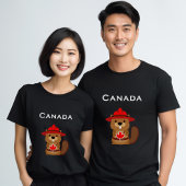 Leuke Canada Bever met Maple Leaf Donkere Kleur T-shirt