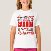 Leuke Canada Symbolen Collage T-shirt (Voorkant)