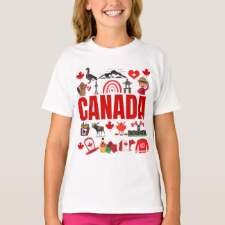 Leuke Canada Symbolen Collage T-shirt