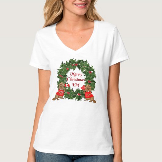 Leuke Canadese kerst Eh T-shirt (Voorkant)