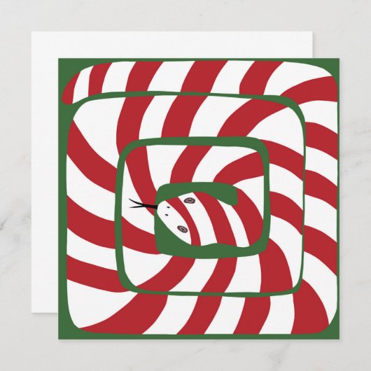 Leuke Candy Cane Rode Gestreepte Abstracte Snake (Voorkant / Achterkant)