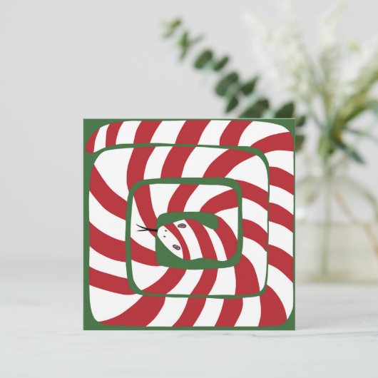 Leuke Candy Cane Rode Gestreepte Abstracte Snake (Staand voorkant)