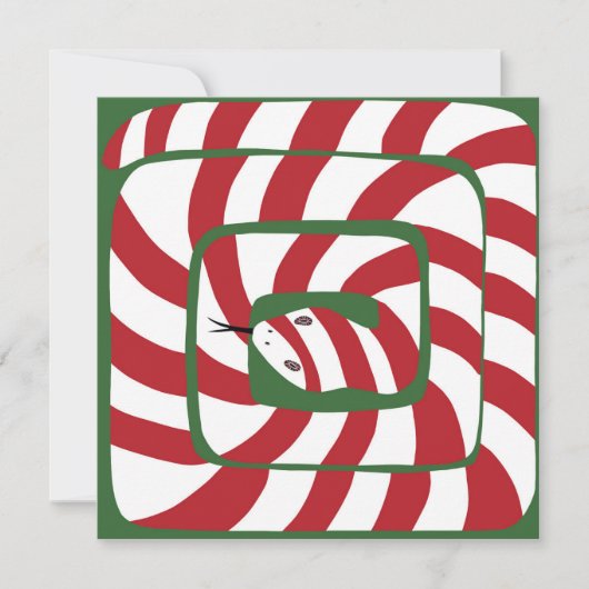 Leuke Candy Cane Rode Gestreepte Abstracte Snake (Voorkant)