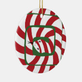 Leuke Candy Cane Rode Gestreepte Abstracte Snake Keramisch Ornament (Rechts)