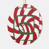 Leuke Candy Cane Rode Gestreepte Abstracte Snake Keramisch Ornament (Links)