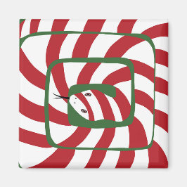 Leuke Candy Cane Rode Gestreepte Abstracte Snake Magneet