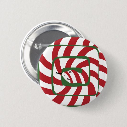 Leuke Candy Cane Rode Gestreepte Abstracte Snake Ronde Button 5,7 Cm (Voorkant /achterkant)
