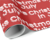 Leuke Candy Cane Typografie Kerstmis in juli Rood Cadeaupapier (Rol Hoek)