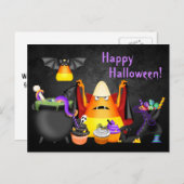 Leuke Candy Corn Spooky Treats Happy Halloween Briefkaart (Voorkant / Achterkant)