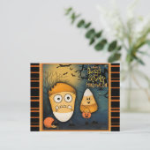 Leuke Candy Corn Sweet Spooky Halloween Briefkaart (Staand voorkant)