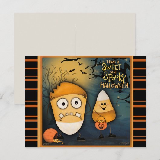 Leuke Candy Corn Sweet Spooky Halloween Briefkaart (Voorkant / Achterkant)