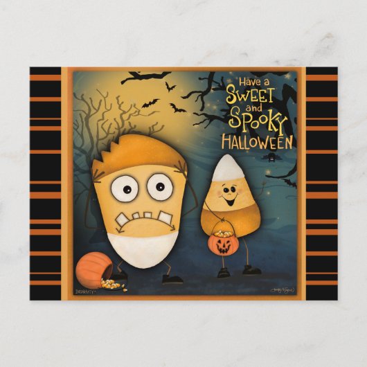 Leuke Candy Corn Sweet Spooky Halloween Briefkaart (Voorkant)