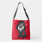 Leuke Canvas tas Pug Hondenliefhebber Hobo Elleboo (Achterkant)