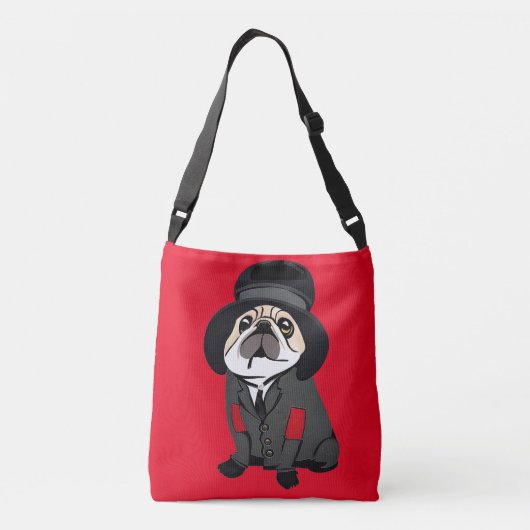 Leuke Canvas tas Pug Hondenliefhebber Hobo Elleboo (Achterkant)