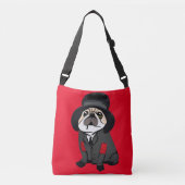 Leuke Canvas tas Pug Hondenliefhebber Hobo Elleboo (Voorkant)