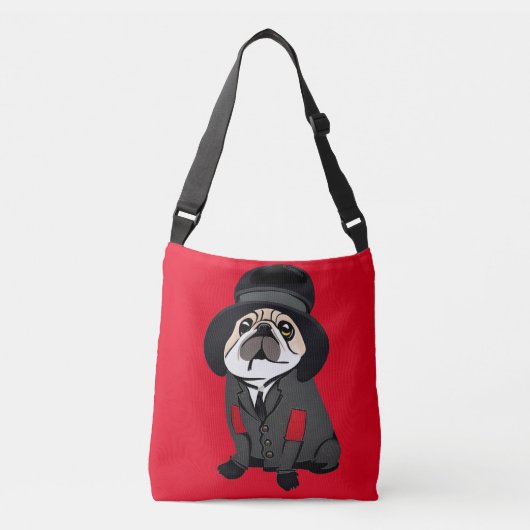 Leuke Canvas tas Pug Hondenliefhebber Hobo Elleboo (Voorkant)