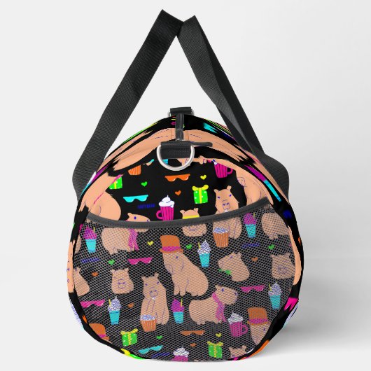 Leuke capibara grappig dier zwart plunjezak (Rechts)