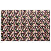 Leuke capibara grappig dier zwart stof (Fat Quarter)