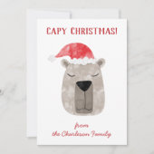 Leuke Capybara gepersonaliseerde kerst Feestdagenkaart (Voorkant)