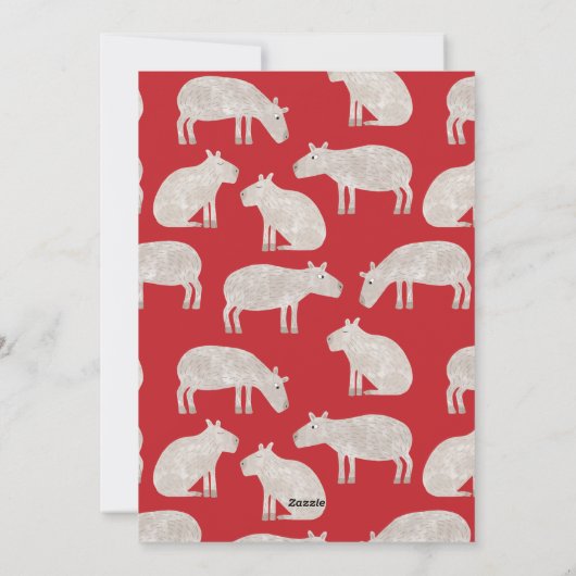 Leuke Capybara gepersonaliseerde kerst Feestdagenkaart (Achterkant)