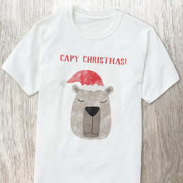 Leuke Capybara gepersonaliseerde kerst T-shirt