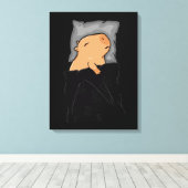 Leuke Capybara Gift Vrouwen Kinder Slapen Capybara Canvas Afdruk (Insitu (Houten vloer))