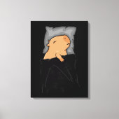 Leuke Capybara Gift Vrouwen Kinder Slapen Capybara Canvas Afdruk (Voorkant)