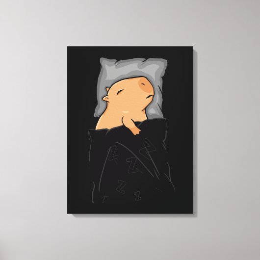 Leuke Capybara Gift Vrouwen Kinder Slapen Capybara Canvas Afdruk (Voorkant)