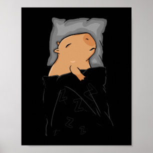 Leuke Capybara Gift Vrouwen Kinder Slapen Capybara Poster
