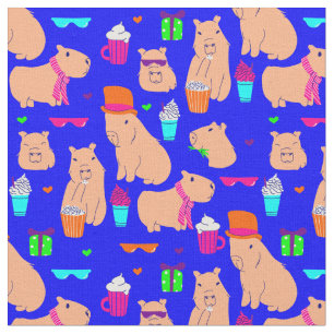 Leuke Capybara Grappig Dierenblauw Stof