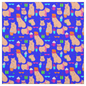 Leuke Capybara Grappig Dierenblauw Stof (Swatch)