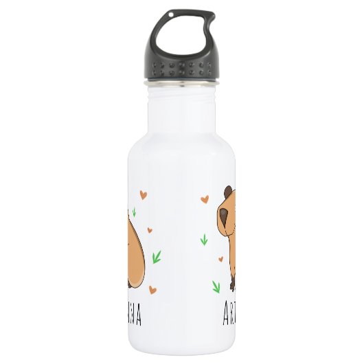 Leuke Capybara Kinder School Waterfles (Voorkant)
