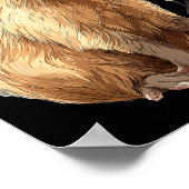 Leuke Capybara met Mic voor Karaoke en Zingen Poster (Hoek)