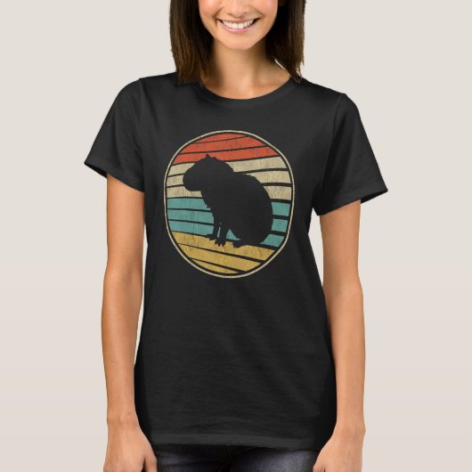 Leuke Capybara Retro 70s 80s Capybara T-shirt (Voorkant)