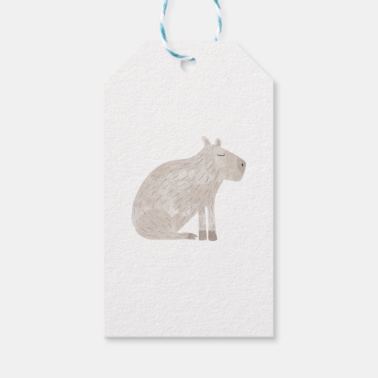 Leuke Capybara Santa Hat Kerstmis Cadeaulabel (Achterkant)