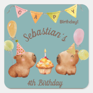 Leuke Capy's Party Palooza Vierkante Sticker