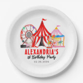 Leuke Carnaval Circus Festival Show Kids Verjaarda Papieren Bordje (Voorkant)