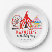 Leuke Carnaval Circus Festival Show Kids Verjaarda Papieren Bordje (Voorkant)