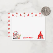 Leuke Carnaval Circus Tent Clowns Ballonnen Kinder Notitiekaartje (Voorkant / Achterkant in situ)