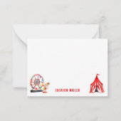 Leuke Carnaval Circus Tent Clowns Ballonnen Kinder Notitiekaartje (Voorkant)