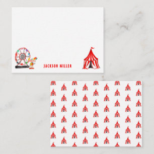 Leuke Carnaval Circus Tent Clowns Ballonnen Kinder Notitiekaartje