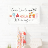 Leuke carnaval circus verjaardagsfeestbanner spandoek (Insitu)
