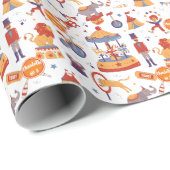 Leuke Carnaval Kinderen Verjaardagscircus Patroon  Cadeaupapier (Rol Hoek)